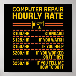 Computer Repair IT Tech Software Programmer Geek Poster