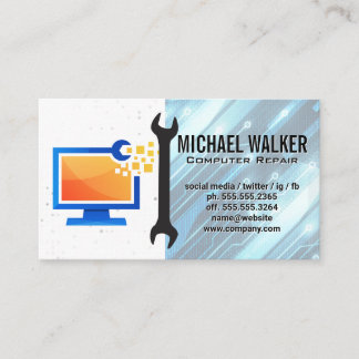 Computer Repair Modern | Technician Wrench Business Card