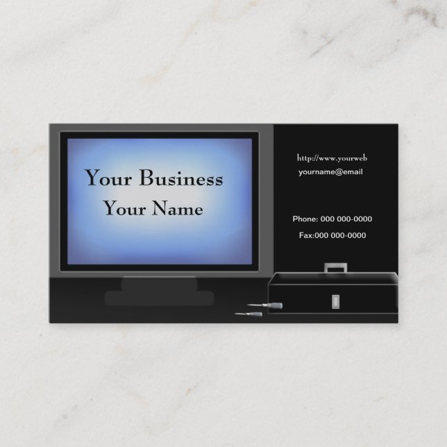 Computer Repair Service Business Card (Front)