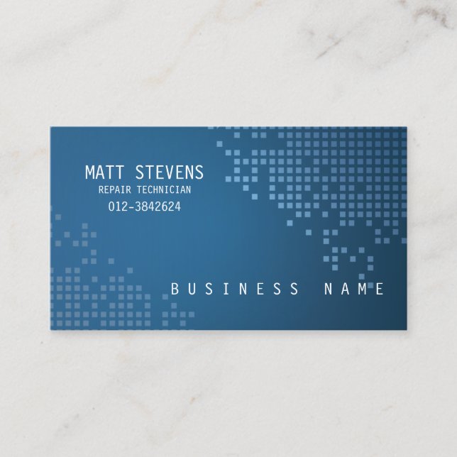 Computer Repair Technician Technical Skills Business Card (Front)