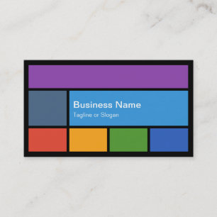 Computer Retailer Repair Colourful Tiles Your Logo Business Card