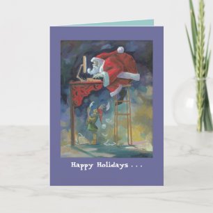Computer santa christmas card