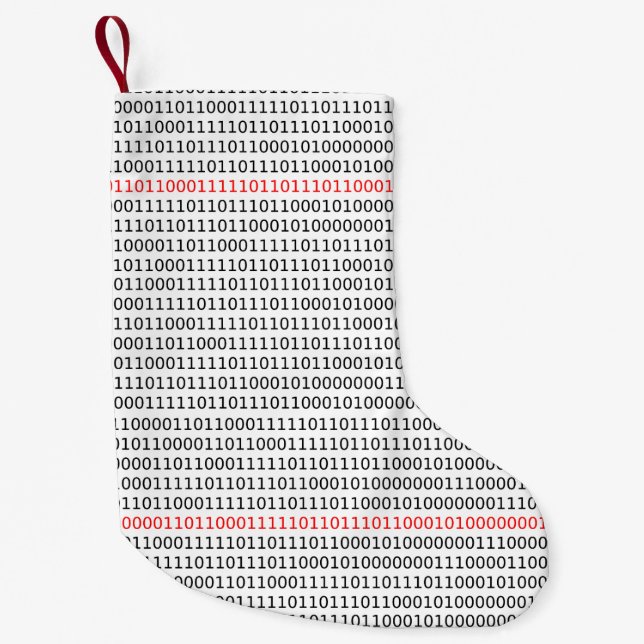 Computer Science Binary (Black and Red) Stocking (Front)