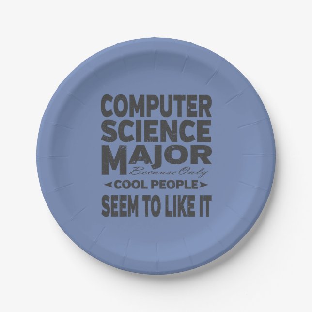 Computer Science College Major Cool People Paper Plate (Front)