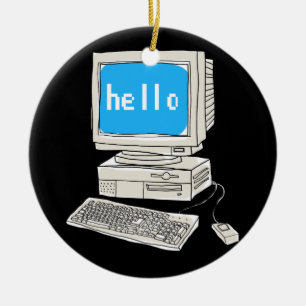Computer Science Desktop Scientist T-Shirt Ceramic Tree Decoration