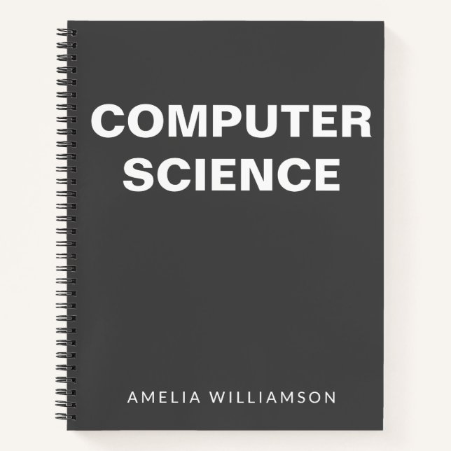 Computer Science Personalised School Black Graph Notebook (Front)