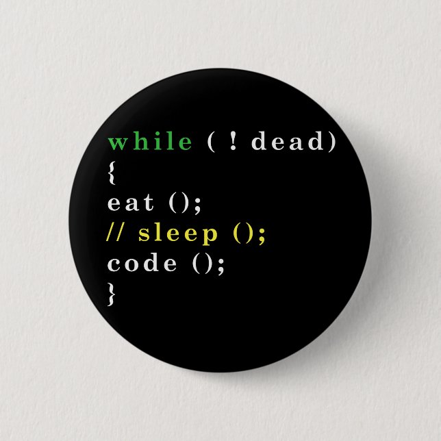 Computer Science Python Programmer Eat Code Sleep 6 Cm Round Badge (Front)