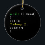 Computer Science Python Programmer Eat Code Sleep Ceramic Tree Decoration<br><div class="desc">Know someone who would love this tee? Buy it for them as a gift. Perfect to be worn at hackathons,  at a software development job,  or at a home office.</div>