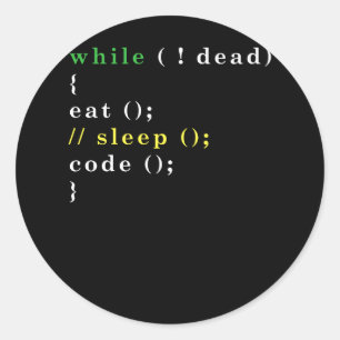 Computer Science Python Programmer Eat Code Sleep Classic Round Sticker