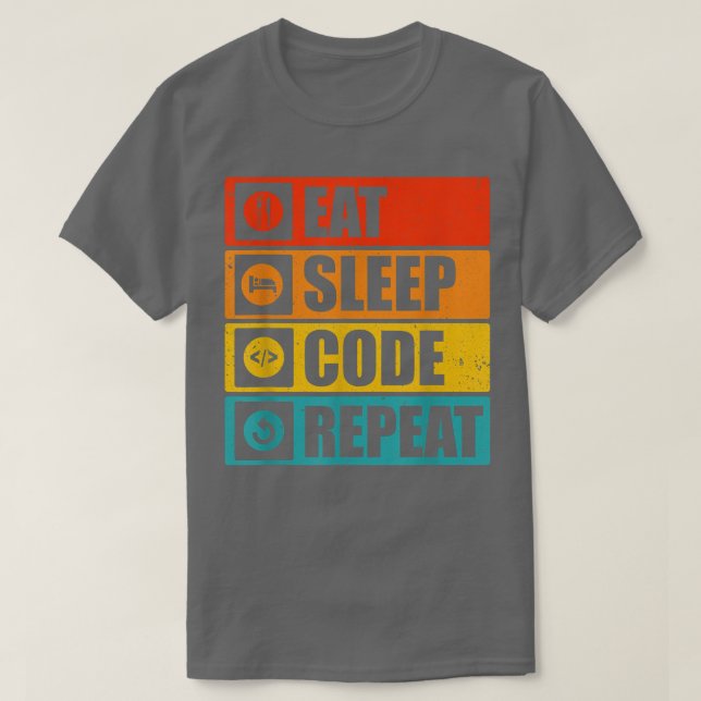 Computer Science Shirts Eat Sleep Code Repeat Prog (Design Front)