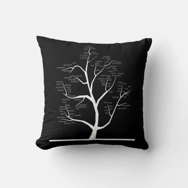 Computer Science Teacher binary code Tree Cushion (Front)