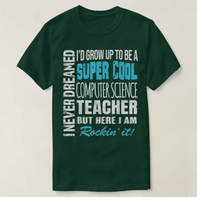 Computer Science Teacher Tshirt Funny I Never Drea (Design Front)