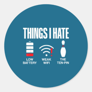 Computer Science Things I Hate Low Battery Weak Sc Classic Round Sticker