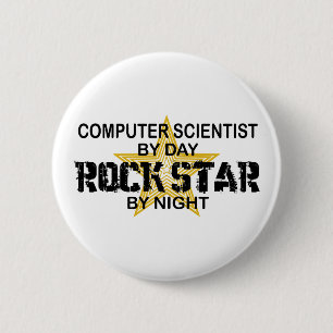 Computer Scientist Rock Star 6 Cm Round Badge