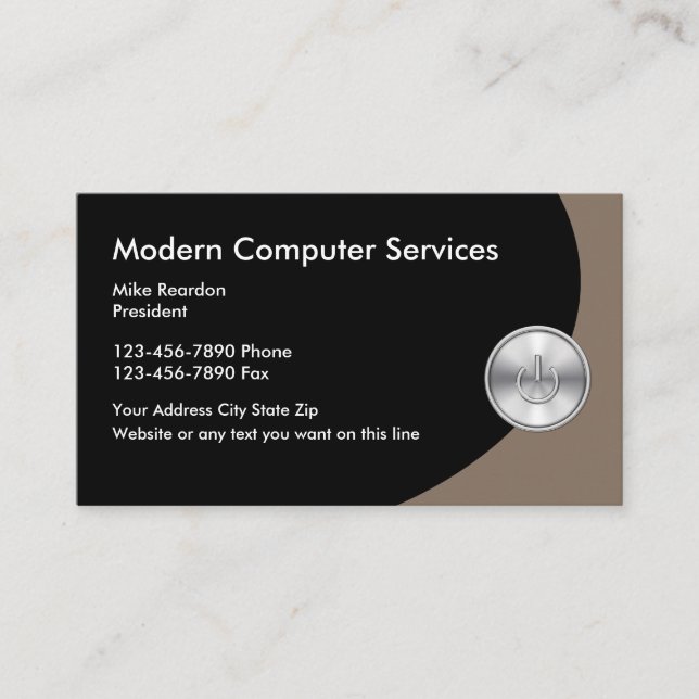 Computer Services Business Cards (Front)