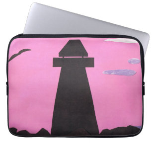Computer Sleeve with a Lighthouse Scene