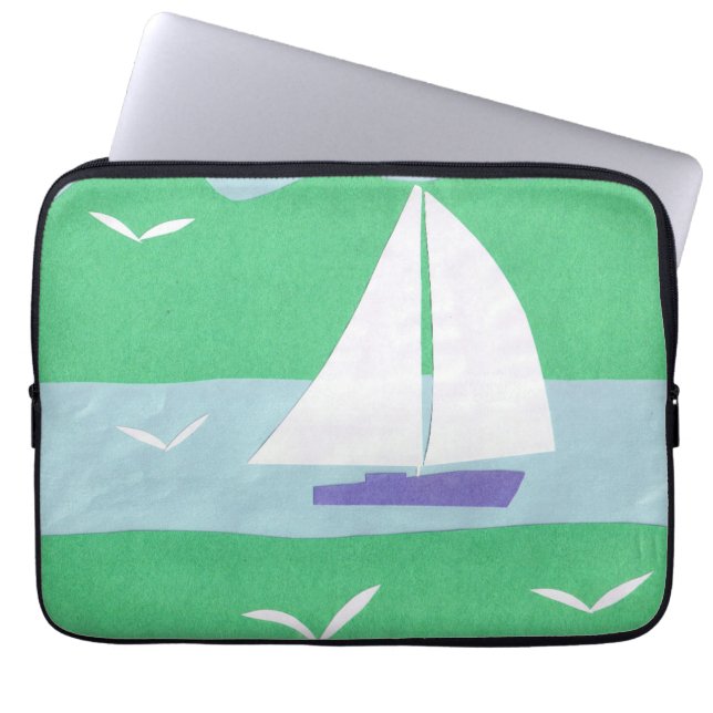 Computer Sleeve with Sailboat Design (Front)