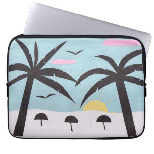 Computer Sleeve with Sunset Beach Scene