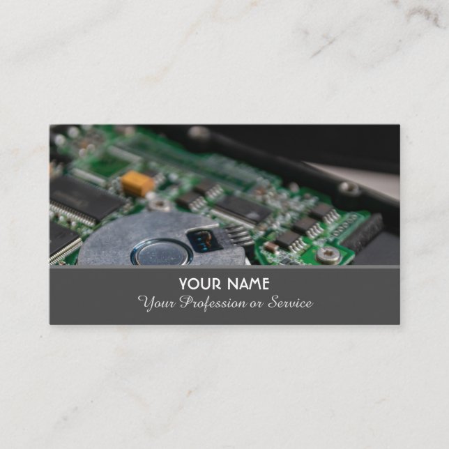 Computer specialist and computer repair specialist business card (Front)