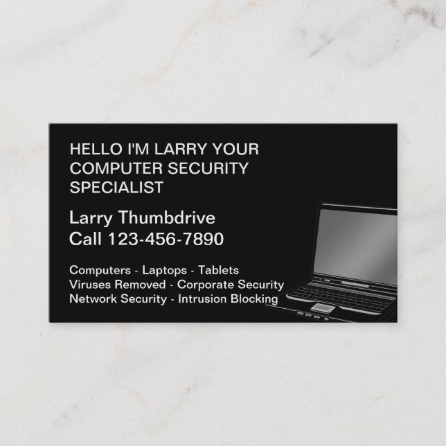 Computer Specialist Business Cards (Front)