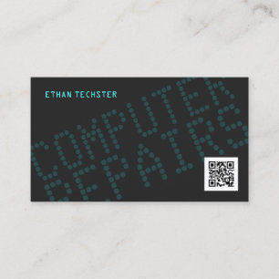 Computer tech modern dark business card