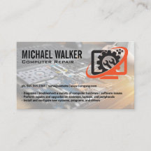 Computer Tech Repair Logo | Technician Working