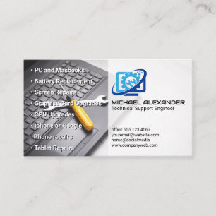 Computer Technician   Hardware Tools  Business Card