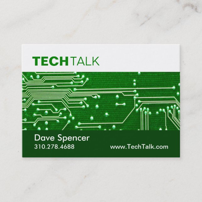 Computer Technician Tech Circuit Board chubby Business Card (Front)