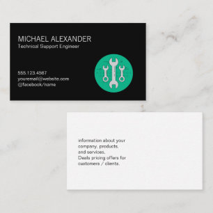 Computer Technician   Wrenches Business Card