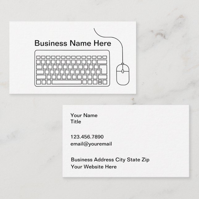Computer Technology Theme Business Cards (Front/Back)