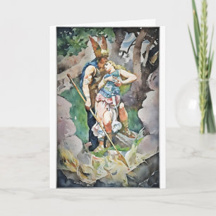 Computer Watercolor Viking opera card  