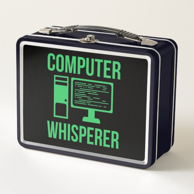 Computer Whisperer IT Tech Software Programmer Metal Lunch Box (Front)