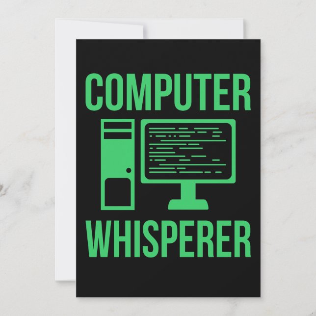Computer Whisperer IT Tech Software Programmer Thank You Card (Front)