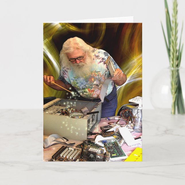 COMPUTER WIZARD GREETING CARD (Front)