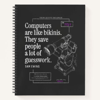Computers Bikinis Funny Tech Quote Patent Drawing Notebook