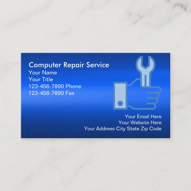 Computers Repair Service Professional QR Code Business Card (Front)
