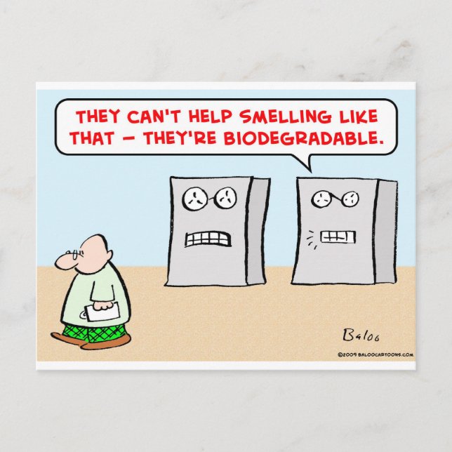 computers smell biodegradable postcard (Front)