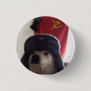 Comrade Doge the Communist Doggo Pupper 3 Cm Round Badge