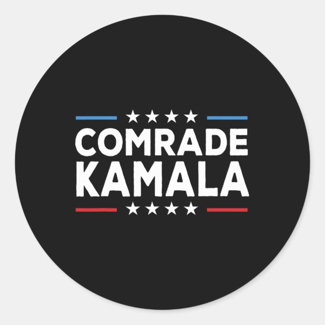 Comrade Kamala Anti Kamala Harris  Classic Round Sticker (Front)
