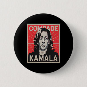 Comrade Kamala Shirt Funny Political Wearing Pearl 6 Cm Round Badge
