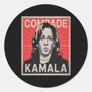 Comrade Kamala Shirt Funny Political Wearing Pearl Classic Round Sticker