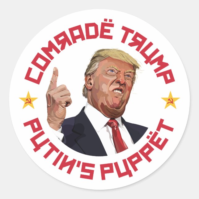 Comrade Trump: Putin's Puppet Soviet Illustration Classic Round Sticker (Front)