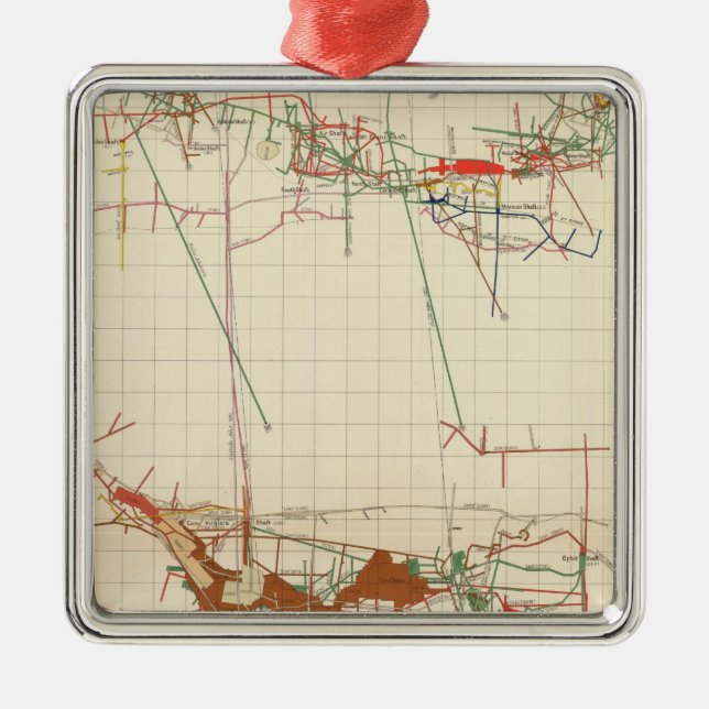 Comstock Mine Maps Number III Metal Tree Decoration (Front)
