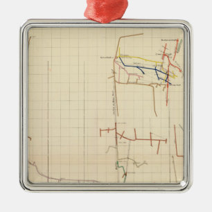 Comstock Mine Maps Number V Metal Tree Decoration