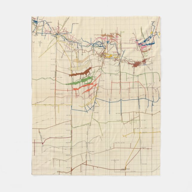 Comstock Mine Maps Number VI Fleece Blanket (Front)