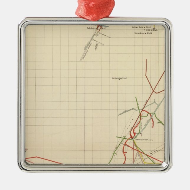 Comstock Mine Maps Number VII Metal Tree Decoration (Front)