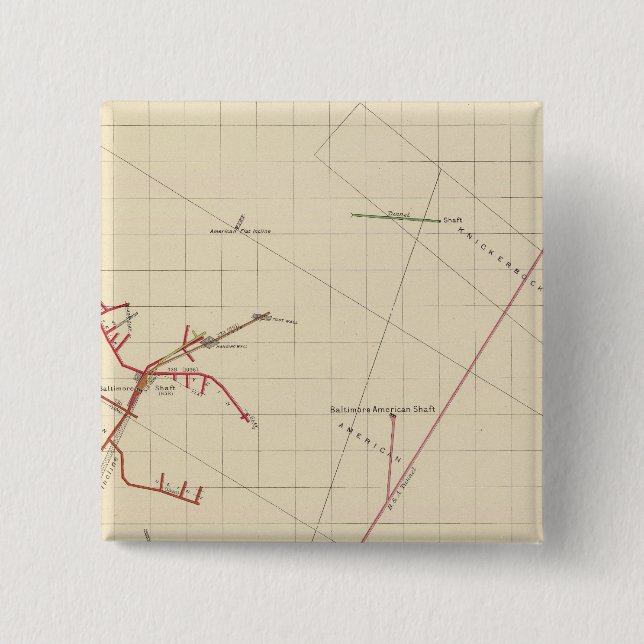 Comstock Mine Maps Number VIX 15 Cm Square Badge (Front)