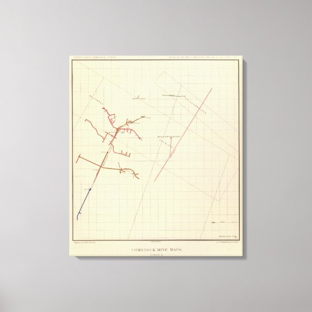 Comstock Mine Maps Number VIX Canvas Print (Front)