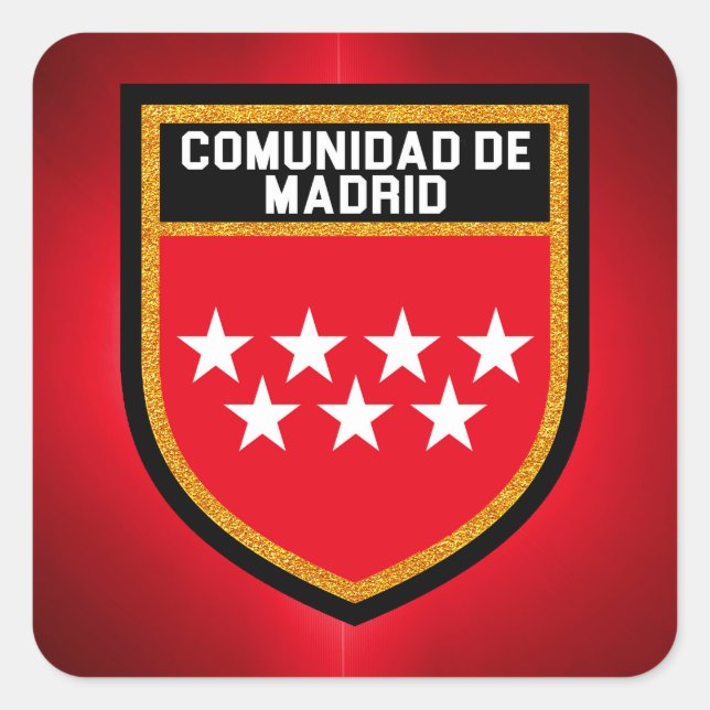 Comunidad de Madrid Flag Square Sticker (Front)