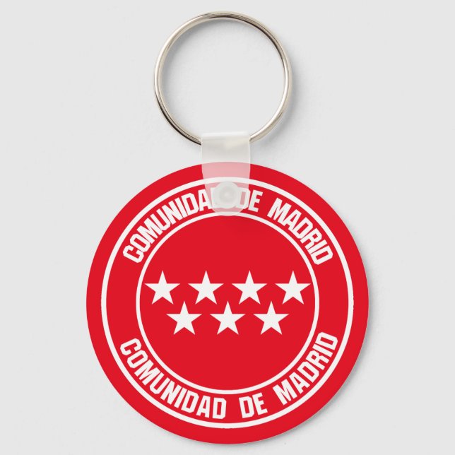 Comunidad de Madrid Round Emblem Key Ring (Front)